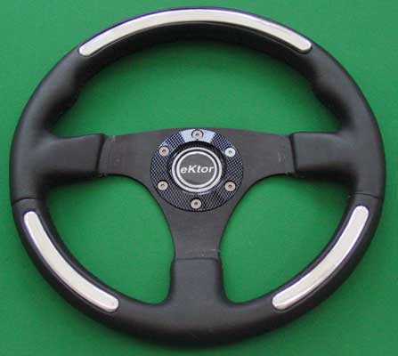 Black and Silver eKtor Steering Wheel